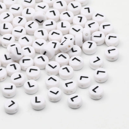 50/100/200pcs/lot 7x4mm White Round A-Z Alphabet Letter Acrylic Loose Spacer Beads for Jewelry Making Diy Bracelet Accessories