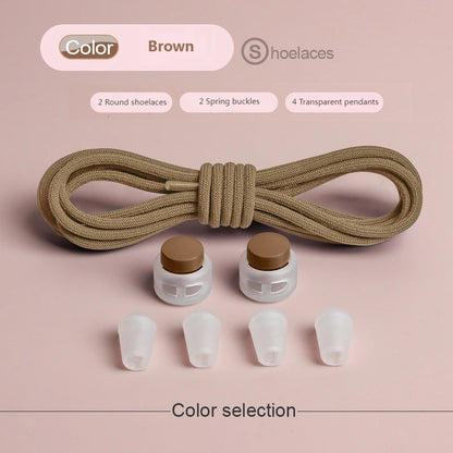 Spring Lock Shoelaces Without ties Elastic laces Sneakers Kids Adult Quick Shoe laces Rubber Bands Round No tie Shoeace Shoes
