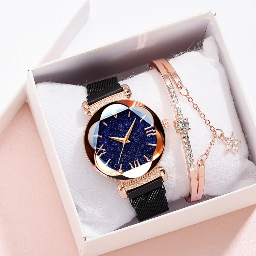 Elegant Quartz Watches Beautiful Casual Watches Women's Watches Starry Sky Bracelet Wristwatch For Women Lady