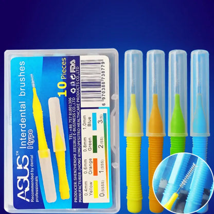 Oral Care Push-Pull Interdental Brushes Orthodontic Wire Toothbrush Imported Caliber 0.4-1.0mm Free Shipping 10pcs/box Brushes