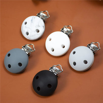 10 PCS 35 MM Round Silicone Clips BPA Free Baby Teething Teether Necklace Accessories Infant Pacifier Holder Chain Nipple DIY