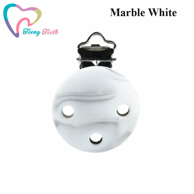 10 PCS 35 MM Round Silicone Clips BPA Free Baby Teething Teether Necklace Accessories Infant Pacifier Holder Chain Nipple DIY