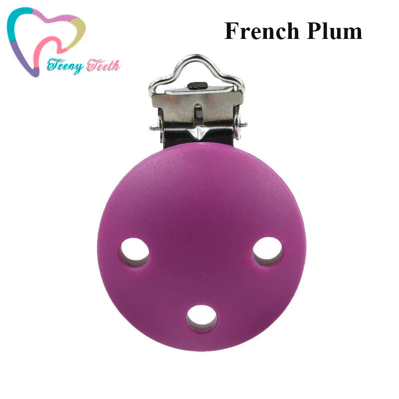 10 PCS 35 MM Round Silicone Clips BPA Free Baby Teething Teether Necklace Accessories Infant Pacifier Holder Chain Nipple DIY