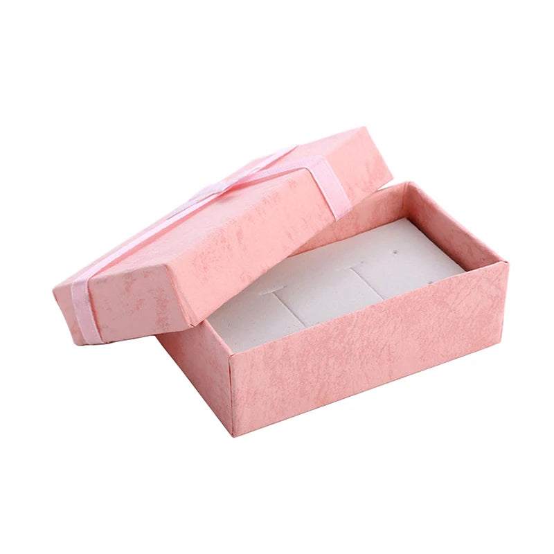 12PCS/lot Assorted Colors Ring Necklace Set Box Trinket Box Necklace Case Earrings Holder 5*8 Packaging Gift Box