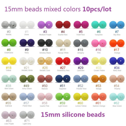 Cute-idea 10pcs/Lot Silicone Beads Teether Pacifier Nursing Chain Food Grade Teething Handmade Chewable Accessory Baby Product