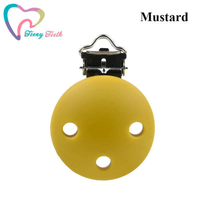 10 PCS 35 MM Round Silicone Clips BPA Free Baby Teething Teether Necklace Accessories Infant Pacifier Holder Chain Nipple DIY