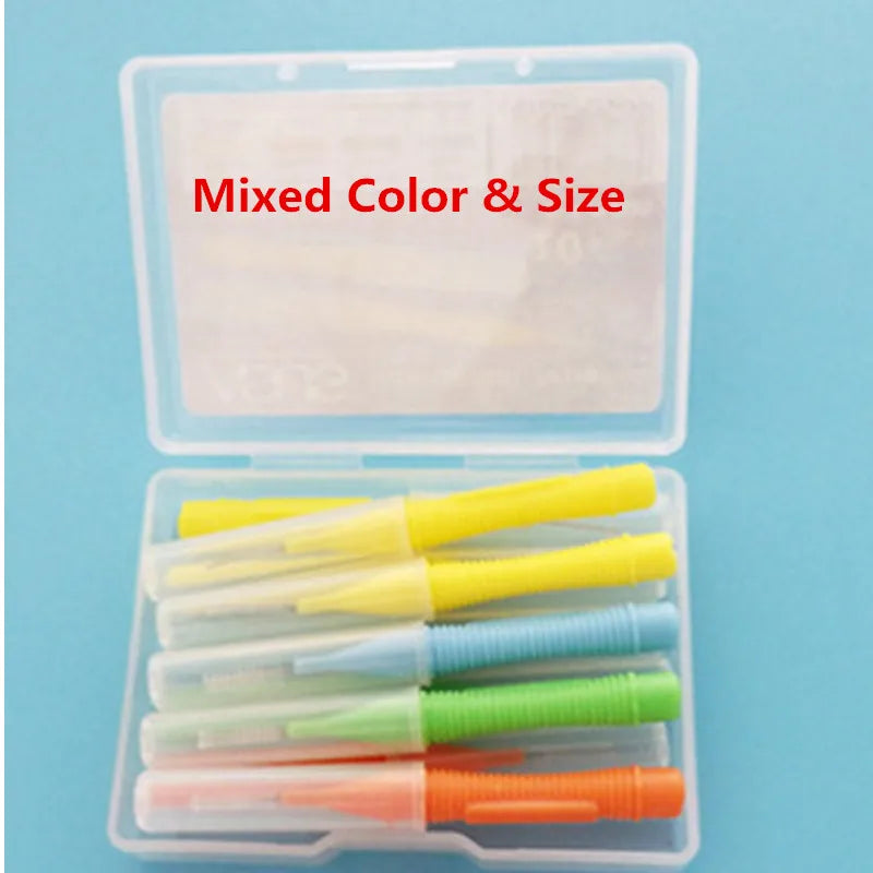 Oral Care Push-Pull Interdental Brushes Orthodontic Wire Toothbrush Imported Caliber 0.4-1.0mm Free Shipping 10pcs/box Brushes