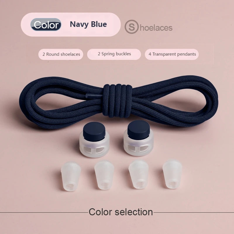 Spring Lock Shoelaces Without ties Elastic laces Sneakers Kids Adult Quick Shoe laces Rubber Bands Round No tie Shoeace Shoes