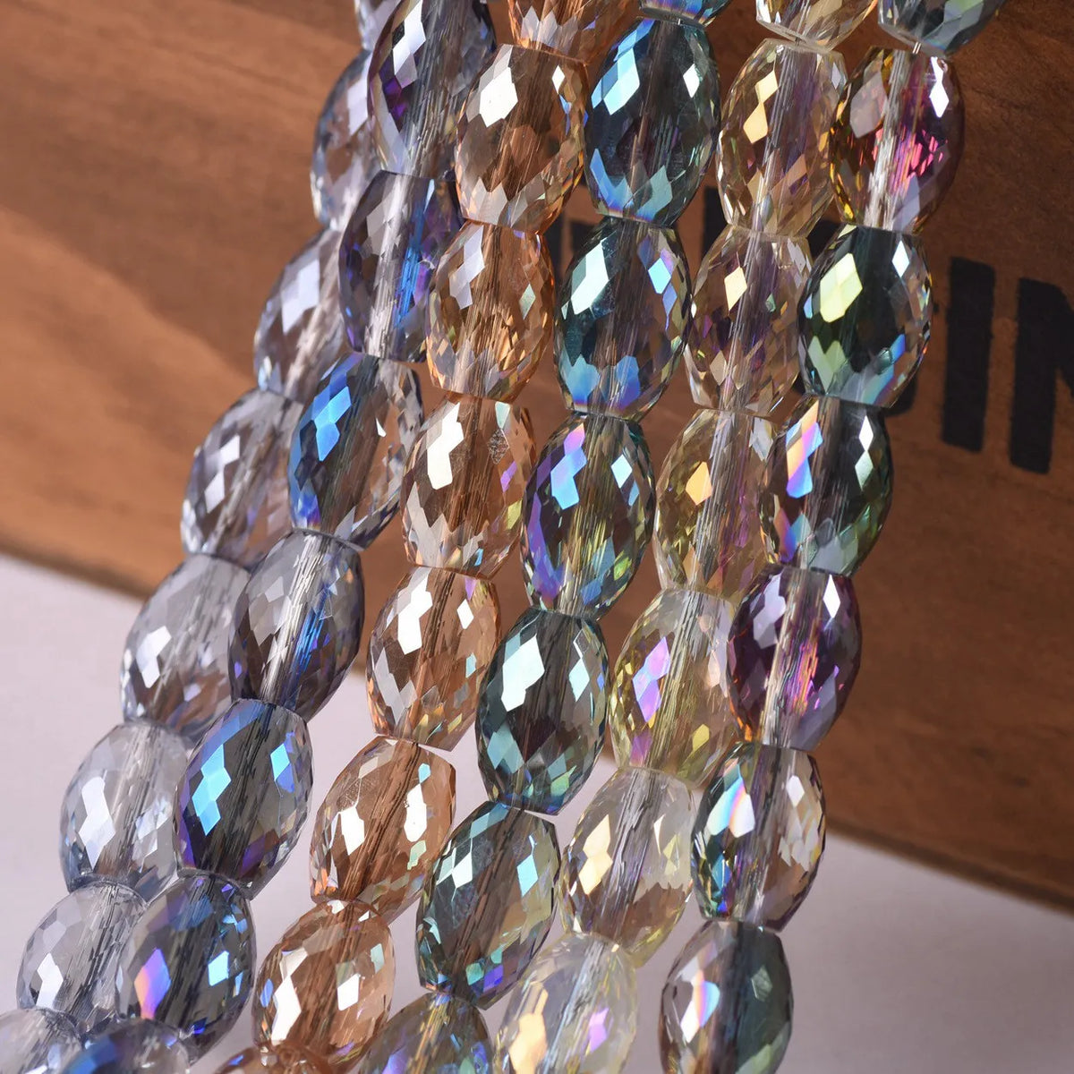 10pcs 12x8mm Oval Cylinder Faceted Cut Crystal Glass Loose Crafts Beads for Jewelry Making DIY