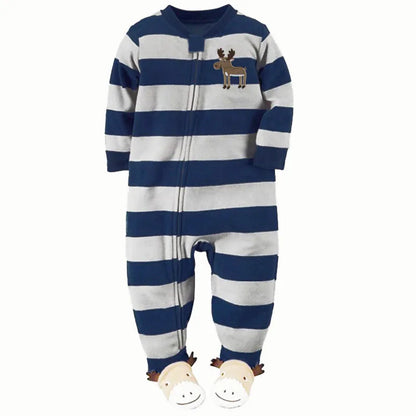 One-Piece Pajamas for Children Aged 3-10, Pajamas for Boys and Girls, Fleece One-Piece Suits, Soft and Warm