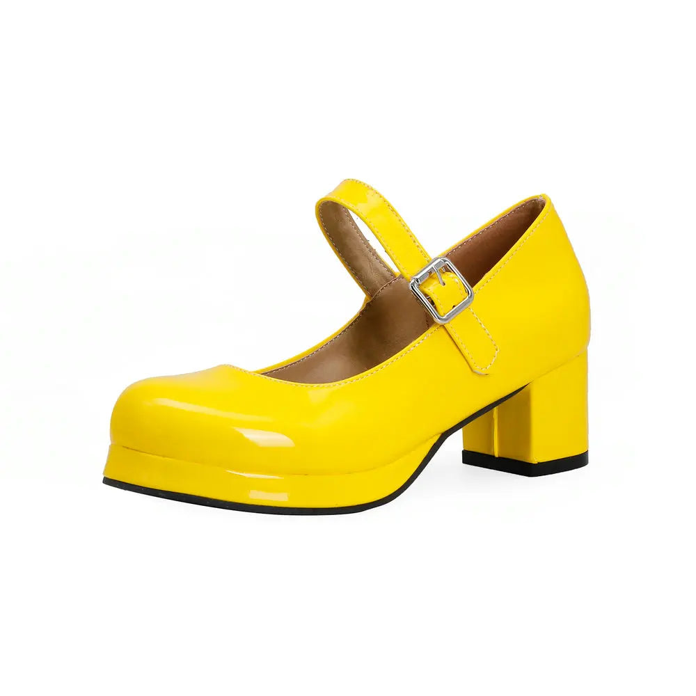 Women's Buckle-Strap Platform Mary Janes