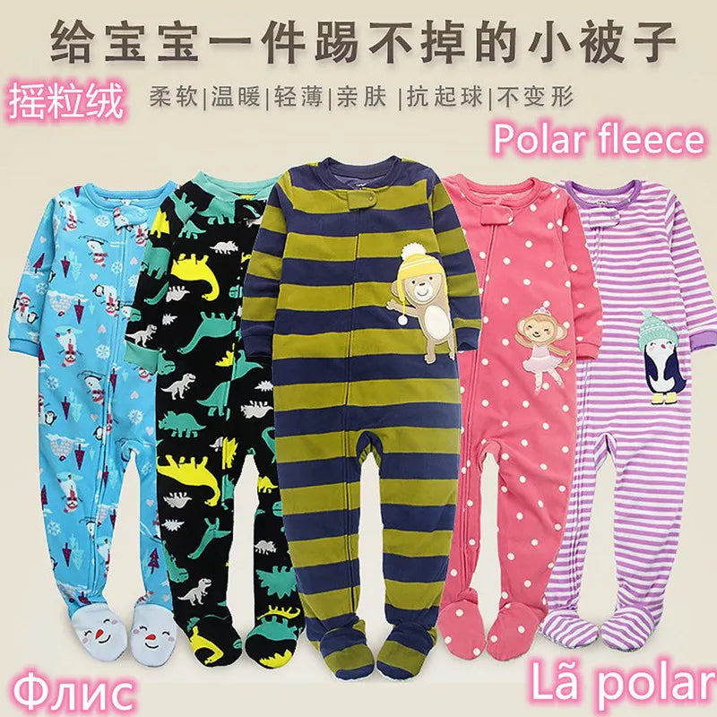 One-Piece Pajamas for Children Aged 3-10, Pajamas for Boys and Girls, Fleece One-Piece Suits, Soft and Warm