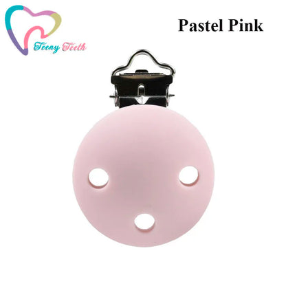 10 PCS 35 MM Round Silicone Clips BPA Free Baby Teething Teether Necklace Accessories Infant Pacifier Holder Chain Nipple DIY