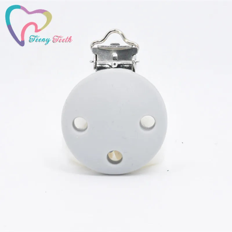 10 PCS 35 MM Round Silicone Clips BPA Free Baby Teething Teether Necklace Accessories Infant Pacifier Holder Chain Nipple DIY
