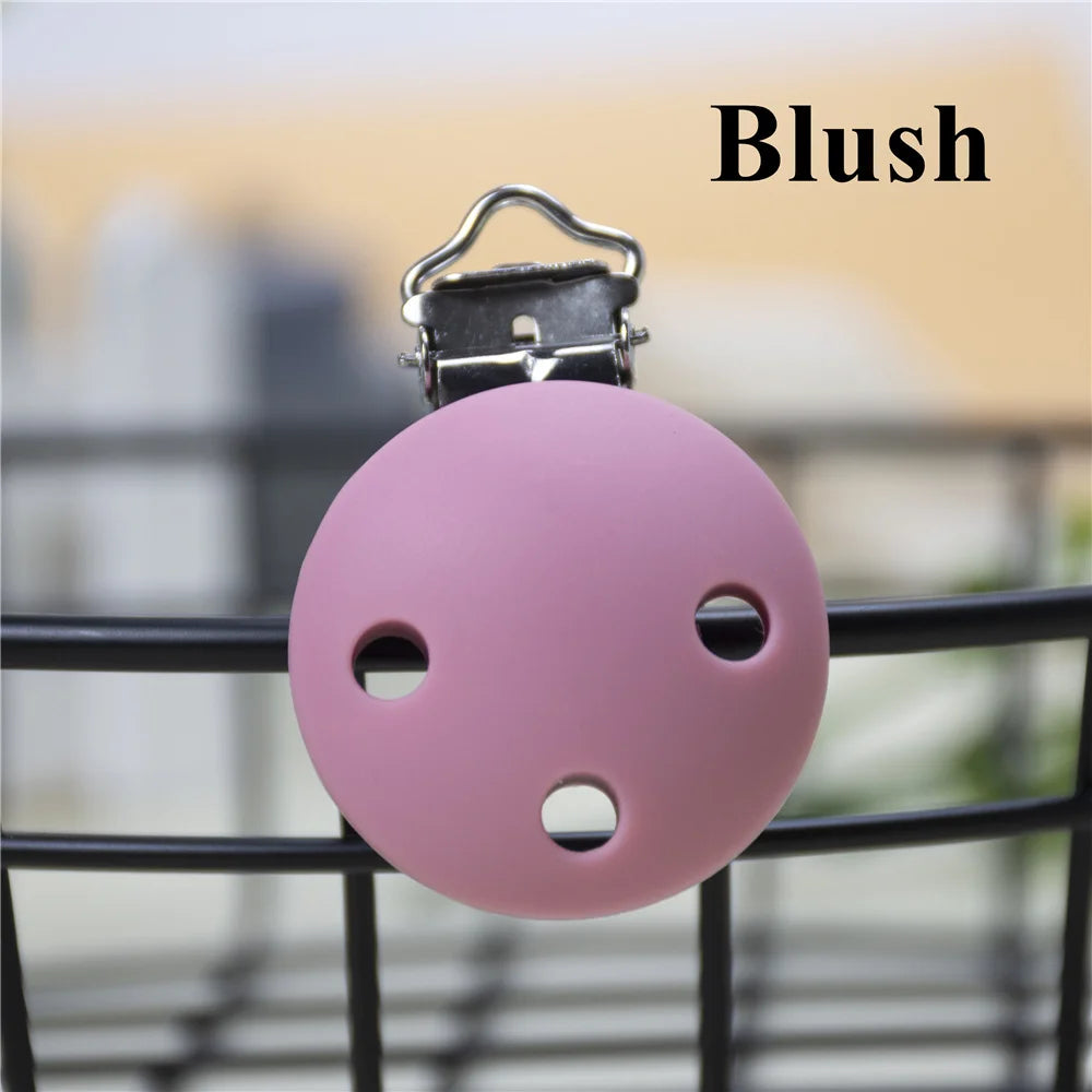 10 PCS 35 MM Round Silicone Clips BPA Free Baby Teething Teether Necklace Accessories Infant Pacifier Holder Chain Nipple DIY
