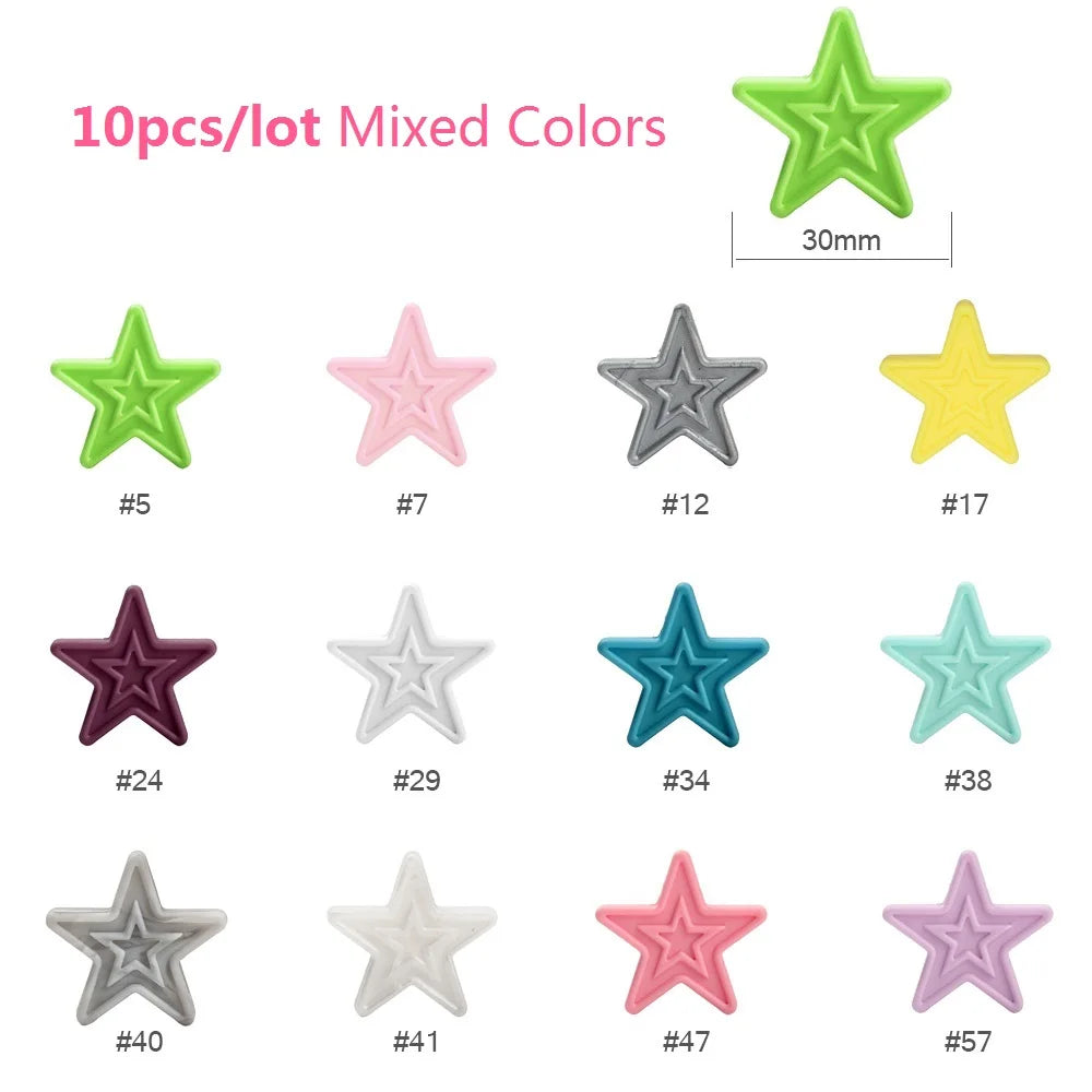 Cute-idea 10pcs/Lot Silicone Beads Teether Pacifier Nursing Chain Food Grade Teething Handmade Chewable Accessory Baby Product