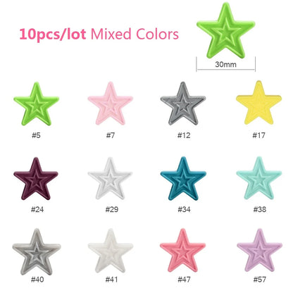 Cute-idea 10pcs/Lot Silicone Beads Teether Pacifier Nursing Chain Food Grade Teething Handmade Chewable Accessory Baby Product