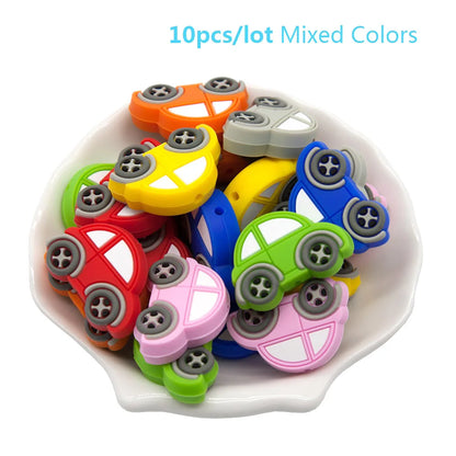 Cute-idea 10pcs/Lot Silicone Beads Teether Pacifier Nursing Chain Food Grade Teething Handmade Chewable Accessory Baby Product