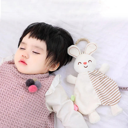 Baby Towels Newborn Baby Comforter Soothe Appease Towel Animal Rabbit Plush Dolls Soft Security Rattles Bed Bell Saliva Towel