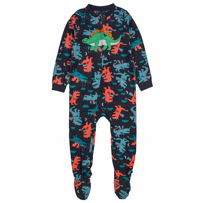 One-Piece Pajamas for Children Aged 3-10, Pajamas for Boys and Girls, Fleece One-Piece Suits, Soft and Warm