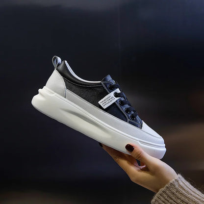 Large Size Autumn Winter New Women's Shoes Leather Light Platform White Shoes Spring Breathable Sports Ladies Flat Casual Shoes