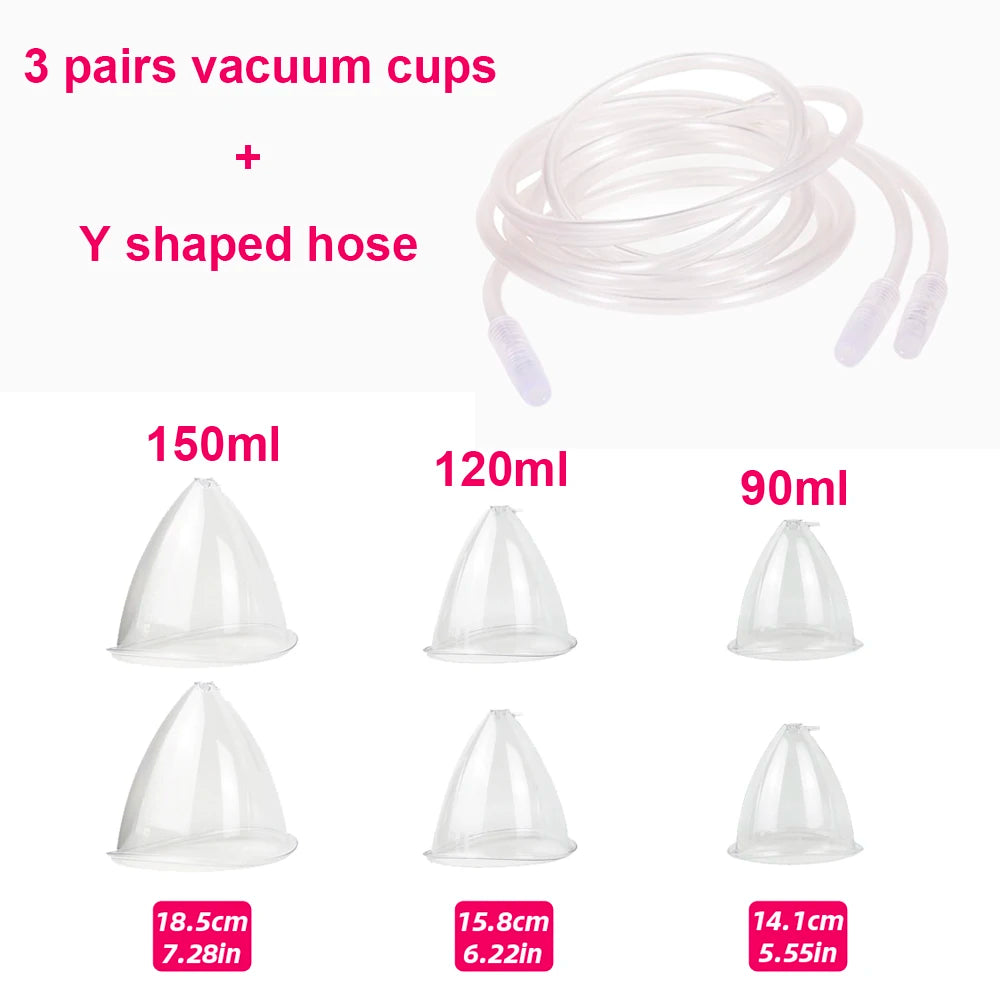 Vacuum Breast Lifting Cups Kit 6 Pairs Nozzle Body Massage Cupping Ass Hip Buttocks Lift Up Enlarger Enlargement Body Shaping