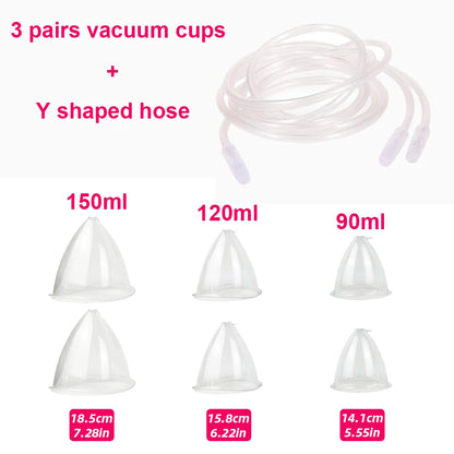 Vacuum Breast Lifting Cups Kit 6 Pairs Nozzle Body Massage Cupping Ass Hip Buttocks Lift Up Enlarger Enlargement Body Shaping