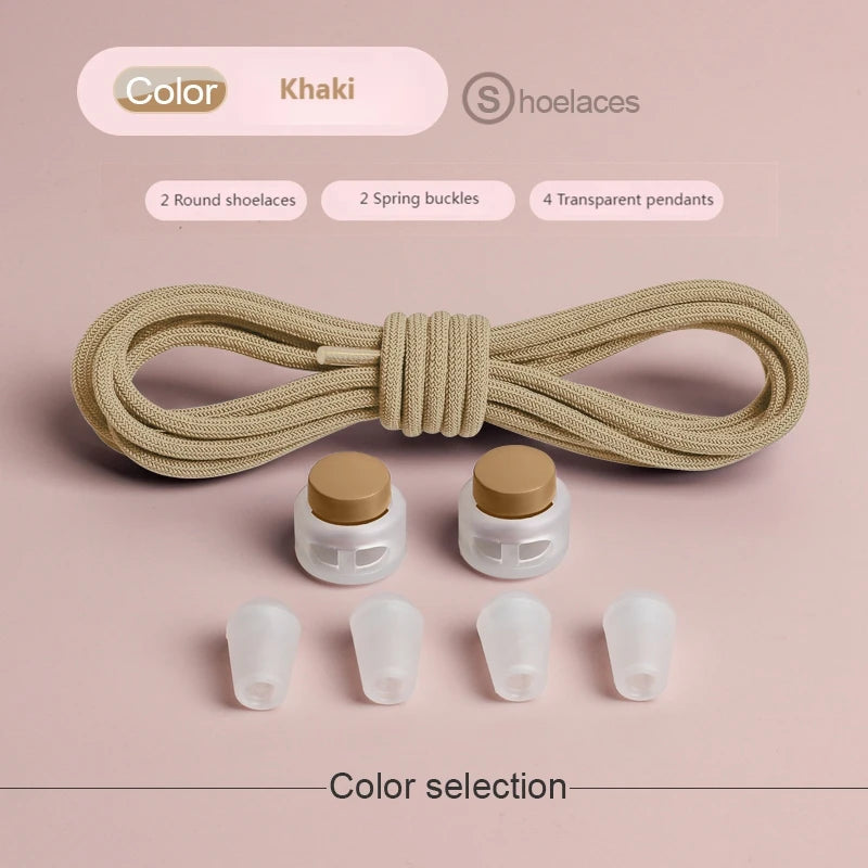 Spring Lock Shoelaces Without ties Elastic laces Sneakers Kids Adult Quick Shoe laces Rubber Bands Round No tie Shoeace Shoes