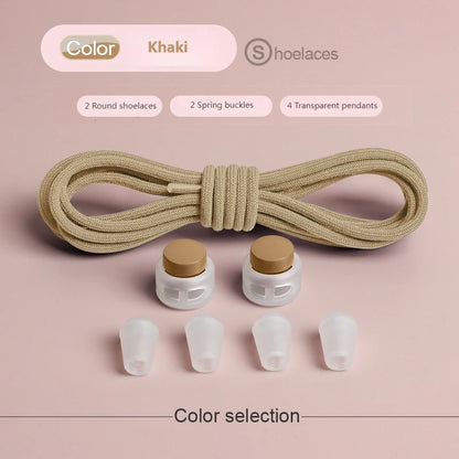 Spring Lock Shoelaces Without ties Elastic laces Sneakers Kids Adult Quick Shoe laces Rubber Bands Round No tie Shoeace Shoes