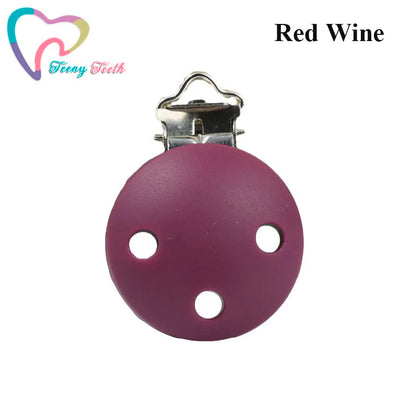 10 PCS 35 MM Round Silicone Clips BPA Free Baby Teething Teether Necklace Accessories Infant Pacifier Holder Chain Nipple DIY