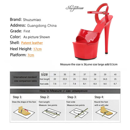 Naked Color Dress Party Shoes Women Sexy Show Sandals 15 17 20 CM High Heels Platform Sandals Girls Shoe Party Club Plus Size 43