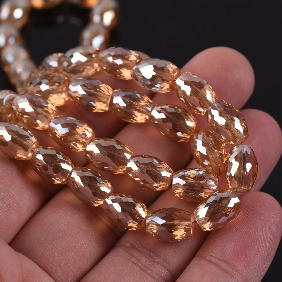 10pcs 12x8mm Oval Cylinder Faceted Cut Crystal Glass Loose Crafts Beads for Jewelry Making DIY