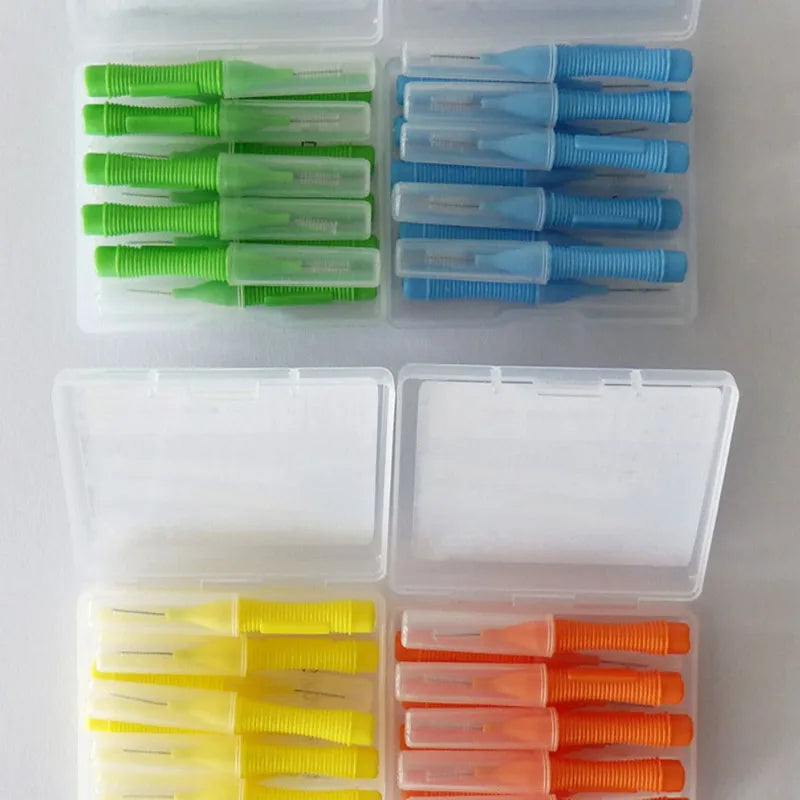 Oral Care Push-Pull Interdental Brushes Orthodontic Wire Toothbrush Imported Caliber 0.4-1.0mm Free Shipping 10pcs/box Brushes