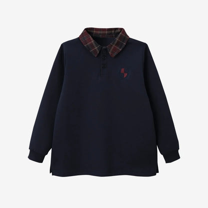 (Ship out in 1day)AS AW26 Denim Varsity Collection Navy Blue Denim+ Embroidery Sweatshirt weekday fabric brother sister clothing