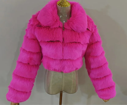 2024 Women's Faux Fur Coat Winter Women Short Warm Thick Faux Fox Fur Coat Vests Raccoon Fake Fur Coat Office Lady Warm Jacket