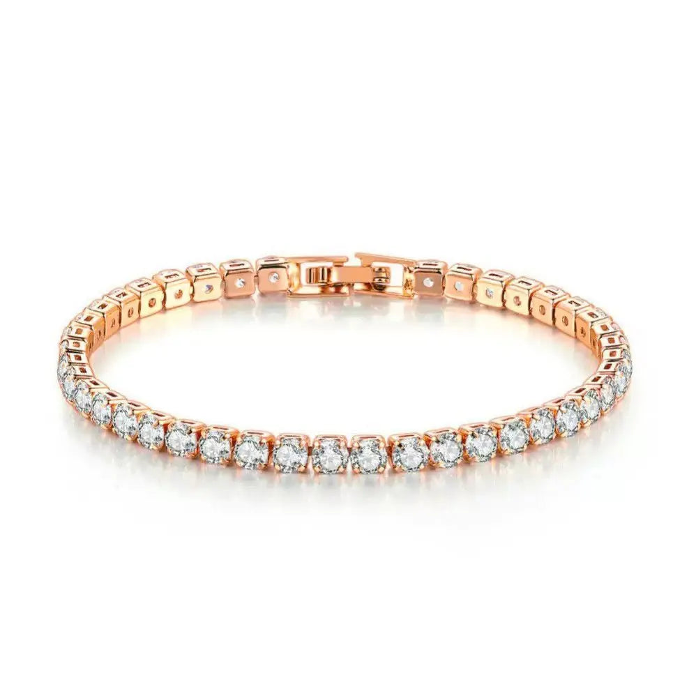 MxGxFam ( 19 cm 17 cm x 4 mm ) Promotion Gold Plated 18 k Multiple Colors Powder Zirconia Bracelet For Women Fashion Jewelry