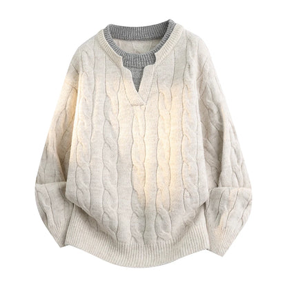 Personalized Mens Classic Comfortable Knitted Sweater Autumn Winter New Warm Long Sleeve Sweater top