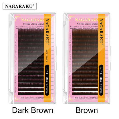 NAGARAKU High Quality Light/ Dark Brown Eyelash Mink Lash False Eyelash Faux Individual Eyelashes Cilia Lashes Eyelash Extension