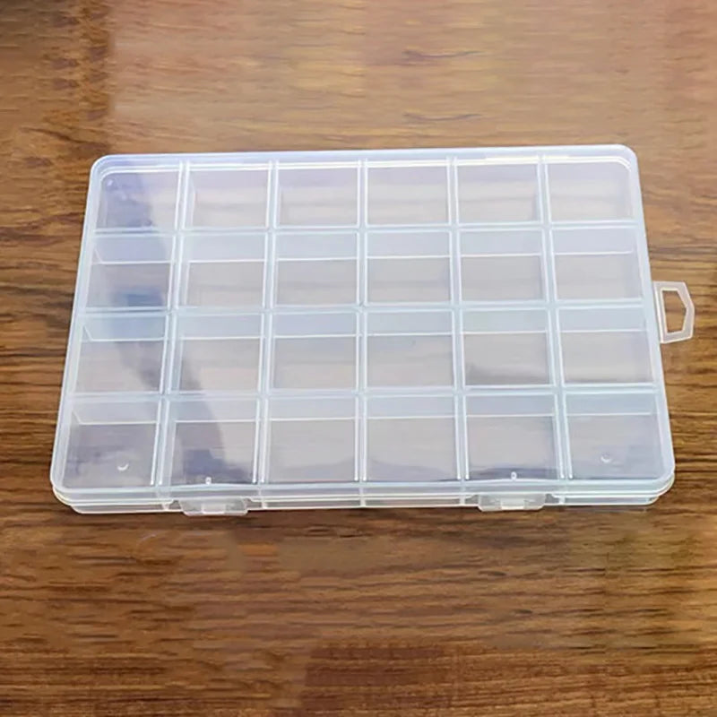 24 Grid With Slot Beaded Anti-string Grid Plastic Storage Box Jewelry Classification Parts Division Box Jewelry Box Organizer