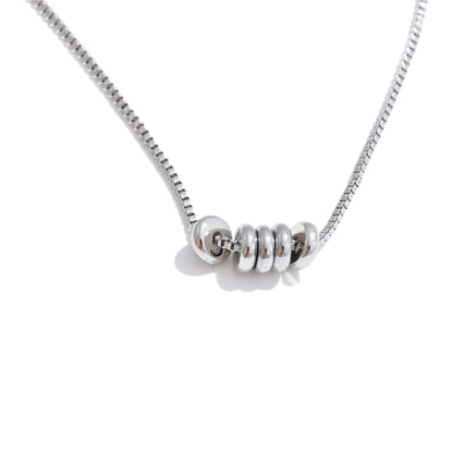 Yhpup Zirconia Tag Stylish Unique Round Removable Necklace Pendant 316L Stainless Steel Fashion Daily Jewelry Water Resistant