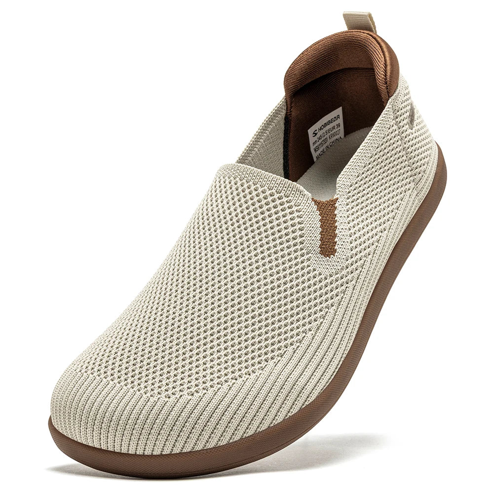 HOBIBEAR Women Wide Toe Box Shoes Barefoot  Slip on Walking Sneakers Mesh Breathable Classic Minimalist Shoes for Female