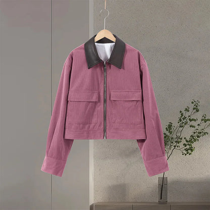 Women Dusty Faux Suede Bomber Jacket Stand Collar Zip Up Loose Drop Shoulder Elastic Hem Casual Fall Outerwear 2026 Fashion Coat