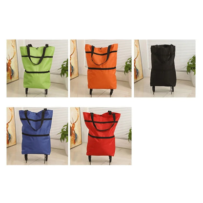 2-in-1 Foldable Portable Rolling Handbag Shopping Cart with Waterproof Feature Shopping Bag Trolley and Wheels for Easy Shopping