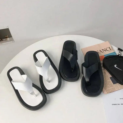 Fashion Non-slip Outer Beach Sandals Women's Slippers Summer Color Matching Platform Ladies Sandals Herringbone Flip Flops Women