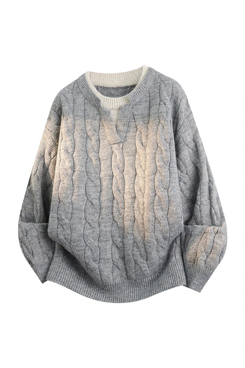 Personalized Mens Classic Comfortable Knitted Sweater Autumn Winter New Warm Long Sleeve Sweater top