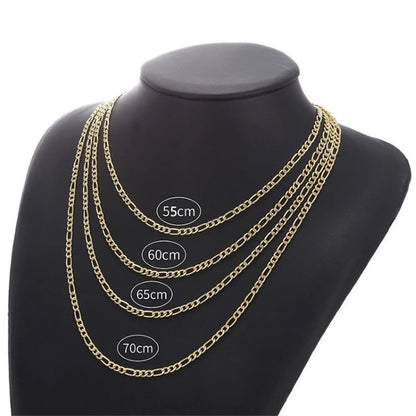Fashion New Figaro Chain Necklace Men's Punk Silver Color Stainless Steel Long Necklace Men's Hip Hop Jewelry Gift