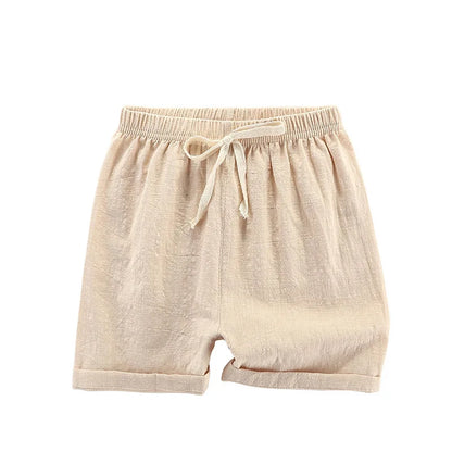 Teenage Boy Shorts 150 160cm Summer Clothing Cotton Linen Shorts Light Blue Black Red Children Shorts for Girls Toddler Clothes