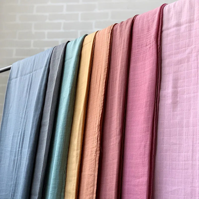 120x120cm Bamboo Baby Swaddle Blankets Solid Plain Color Baby Blankets Newborn Cotton Gauze Blanket Muslin Baby Bath Towel