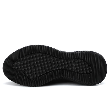 Women's Solid Color Sneakers Breathable Flying Woven Outdoor Shoes Lightweight Low Top Running Shoes