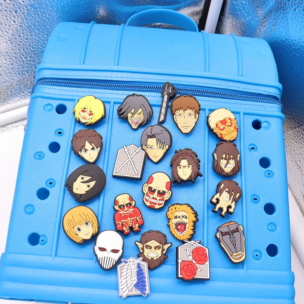 New Arrival 1pcs Cartoon Japan Anime PVC Shoe Charms For Clogs Pins Accessories Shoes Buckles Wristbands Kids Birthday Present